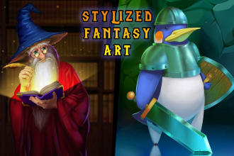 illustrate professional looking stylized fantasy art