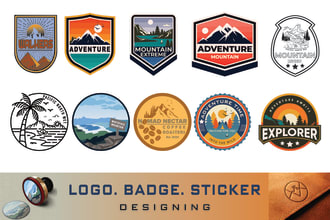 design clean badge, patch, round sticker, and logo design