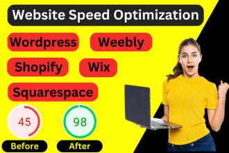 speed up wix shopify wordpress weebly website increase page speed score