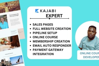 design kajabi online course, kajabi website, kajabi landing page in kajabi