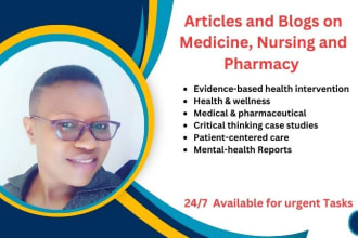 write great nursing, pharmacy, medicine articles and blogs
