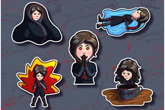create cute kawaii stickers, illustrations, and characters