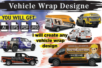 do a creative vehicle wrap for your van, car, ford van, truck or vehicle graphic