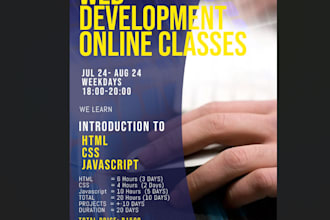 teach introduction to web development, HTML,CSS, javascript