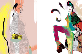 draw fashion, sketch, editorial illustrations