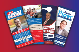 design political door hanger, rack card, postcard, push card, palm card dl flyer