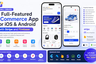 create a full featured ecommerce app for andriod and iso