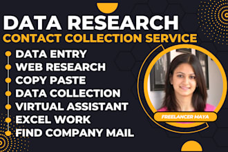 fast, accurate and urgent data entry, web research, copy paste, data collection