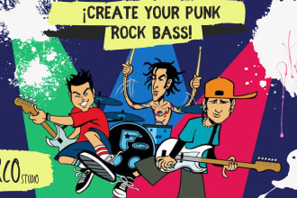 record a pop, punk, rock bass track for you