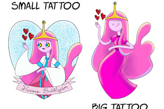 make comic cartoon anime tattoo design