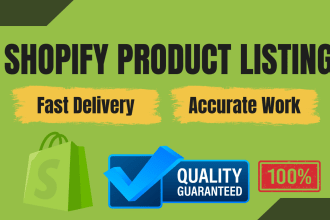 do professional shopify product listing data entry manually