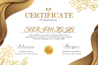 do amazing certificate design, award certificate, diploma certificate