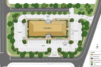 create a professional 2d site plan color rendering