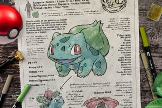 make a beautiful vintage poster of your favorite pokemon