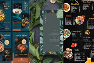 depict the latest  menu card  in 1 hour for you