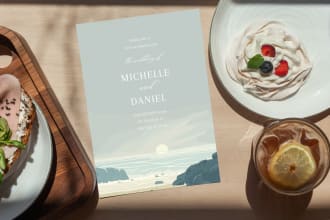 design wedding invitation suite, rsvp, menu save the date, baptism invites