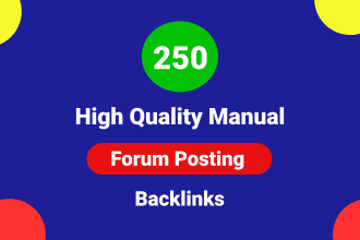 create 250 forum posting, unique domain manual high quality forum backlinks