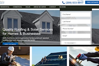 design roofing website roofing contractor website