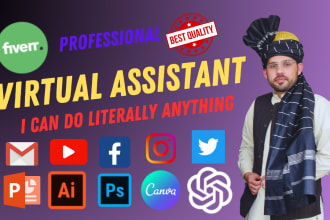 be experienced virtual personal assistant for writing, canva, subtitles, designs