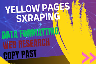 do yellow pages scraping, data processing, data entry,