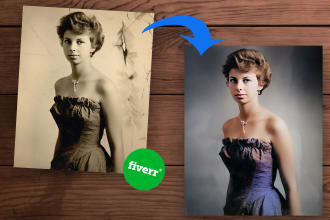 do photoshop picture restoration,  skin retouch, slim, enhance, upscale,