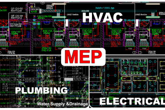 prepare mep shop drawings hvac, plumbing, electrical etc