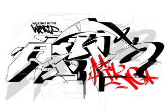 draw black and white graffiti letters for you
