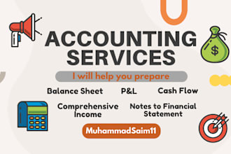 prepare financial statement, balance sheet, profit or loss, and cash flow