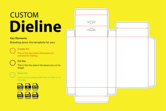 create custom box packaging dieline cut lines