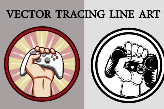 draw hand drawn line art style, logo into a clean stencil