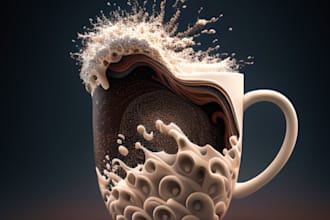 make a coffee mug design with typography