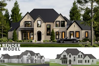 do 3d architectural rendering in revit, sketchup and d5 render