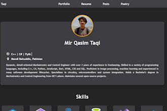 develop and host a customized portfolio or any website