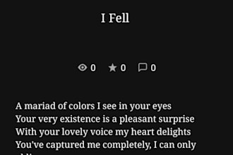 write a deep and creative custom poem or prose