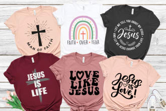 create trendy custom typography christian t shirt design