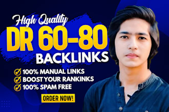 make high DR domain rating 60 to 80 homepage dofollow SEO backlinks