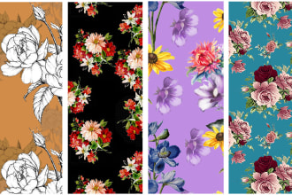 design floral seamless textile patterns