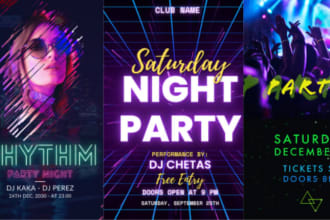 create party flyer, event flyer, club flyer within 24 hours