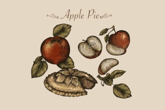 do vintage style recipe illustrations
