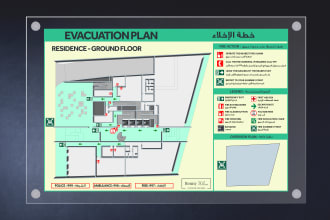 design evacuation plans in 3d,2d for offices residences hotels schools hospitals