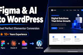 convert figma, claude ai or lovable to wordpress elementor pixel perfect