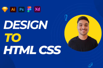 convert figma to HTML CSS using bootstrap or tailwind