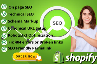 do advance shopify SEO ecommerce products on page optimization for google