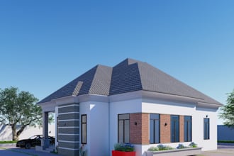 model and render 3d interior and exterior with animation