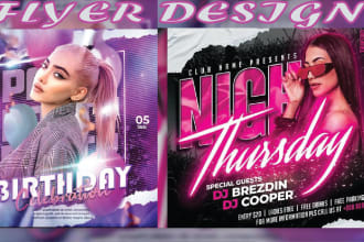 design professional event flyer, party flyer design and club flyer