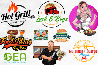 do food truck logo, catering or BBQ