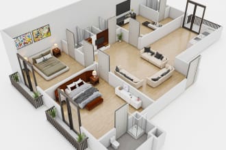 create realistic floor plan in 3ds max