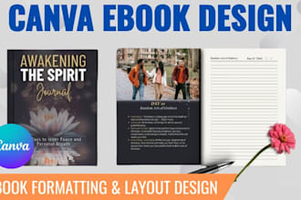 canva ebook design, ebook formatting and layout design, workbook, journal