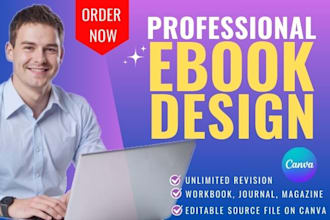 create canva ebook design, workbook design, magazine, booklet, worksheet design