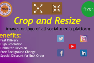 resize image, crop image or logo for instagram, facebook